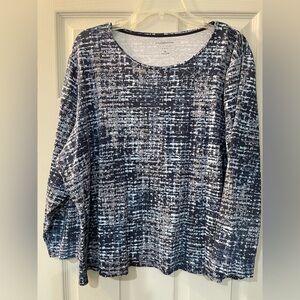 Croft & Barrow Plus Size Blue Boxy Relaxed Blouse